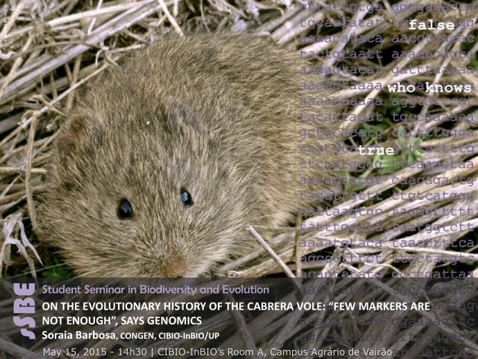 ON THE EVOLUTIONARY HISTORY OF THE CABRERA VOLE: “FEW MARKERS ARE NOT ENOUGH”, SAYS GENOMICS