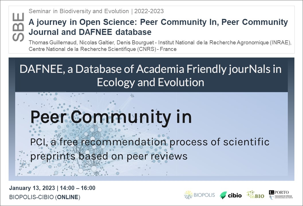A journey in Open Science: Peer Community In, Peer Community Journal and DAFNEE database