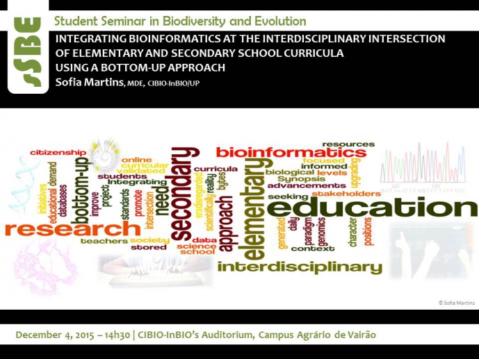 INTEGRATING BIOINFORMATICS AT THE INTERDISCIPLINARY INTERSECTION OF ELEMENTARY AND SECONDARY SCHOOL CURRICULA USING A BOTTOM-UP APPROACH